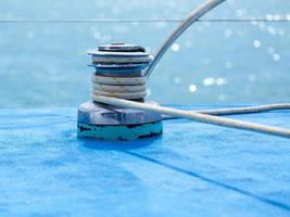 Sailboat winch and rope photo