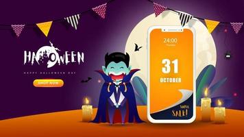 Halloween background design. Happy Halloween day Vector. vector