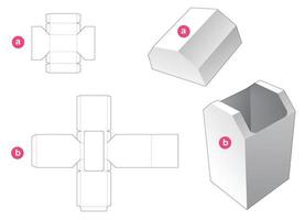 caja de cartón con tapa biselada plantilla troquelada vector