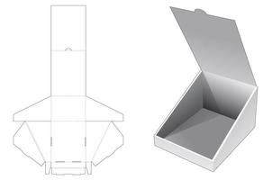 Plantilla troquelada plegable de caja de pendiente plegable vector