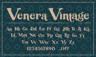 una tipografía decorativa en estilo grunge. perfecto para la marca, de invitaciones, postales, impresión de logos, tiendas y muchos otros usos. vector