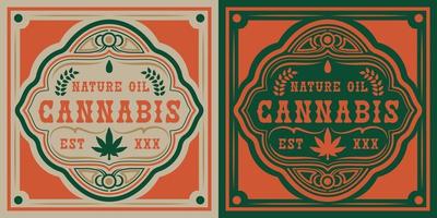 insignia de vector de hoja de cannabis