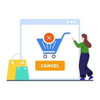 Cancel Order or Item Concept vector