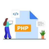 PHP File Extension Concept vector