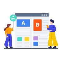 AB Testing Process Concept vector