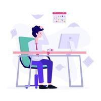 Accountant Working in Office Concept vector