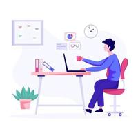 Businessman Working Online Concept vector