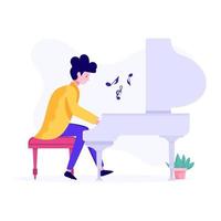 Male Piano Player Concept vector