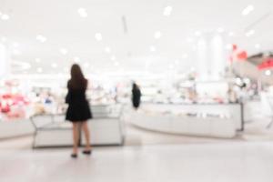 Defocused shopping mall interior photo