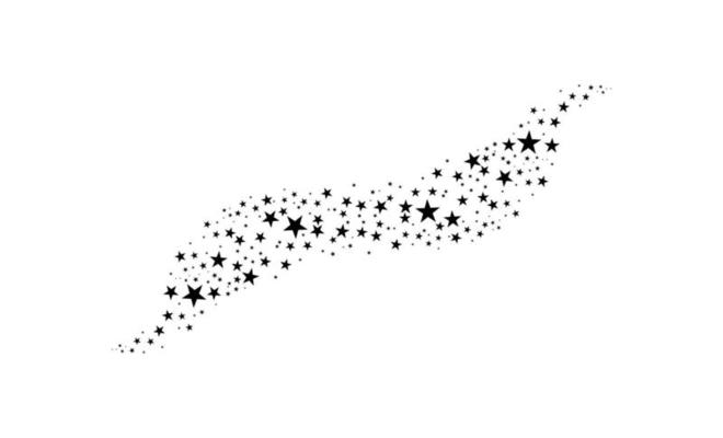 Falling star. Cloud of stars isolated on white background. Vector illustration