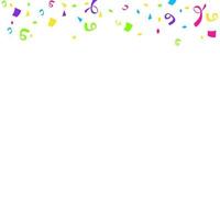 Colorful bright confetti isolated on white background. Festive vector illustration