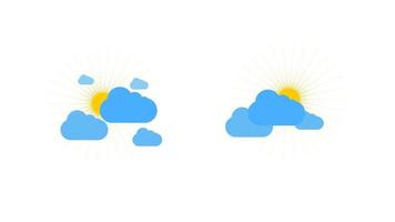 Sunny weather sign icon on white background. Yellow sun illustration vector