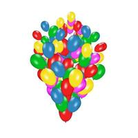 Composición de color de globos realistas vectoriales aislados. globos aislados. para tarjetas de felicitación de cumpleaños u otros diseños vector