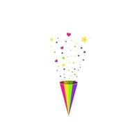 Vector confetti. Festive illustration. Party popper isolated on white background