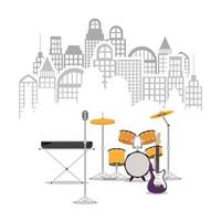 music instruments icons vector