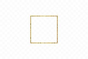 Gold shiny glowing vintage frame isolated. Golden luxury realistic rectangle border. vector
