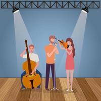 group of people playing instruments vector