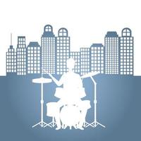 man playing drums vector