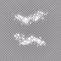 Glowing light effect with many glitter particles isolated. Vector starry clouds with dust. Magic christmas decoration