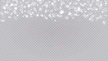 White snow flies. Christmas snowflakes. Winter blizzard background illustration. vector