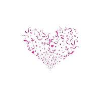 Valentines day concept. Heart shapes. Red Heart confetti burst isolated vector