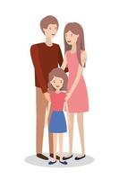 cute and happy family members characters vector