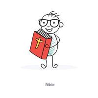 Cartoon Boy Holding Bible vector