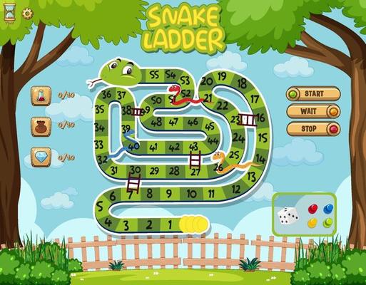 Snake Ladder Board Game for kids template