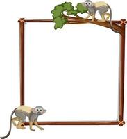 Empty banner with squirrel monkey on white background vector