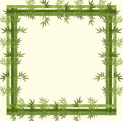 Empty banner with green bamboo frame