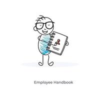 Cartoon Character Showing Employee Handbook vector