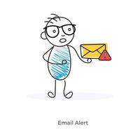 Cartoon Character with Email Alert vector