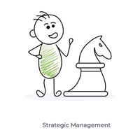 Cartoon Businessman Strategic Management vector