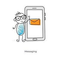 Messaging by Cartoon Character vector