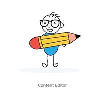 Cartoon Content Writer vector