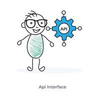 Cartoon Character and Api Interface vector