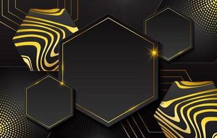 Black Gold Geometric Background vector