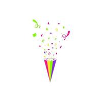 Vector confetti. Festive illustration. Party popper isolated on white background