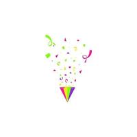 Vector confetti. Festive illustration. Party popper isolated on white background