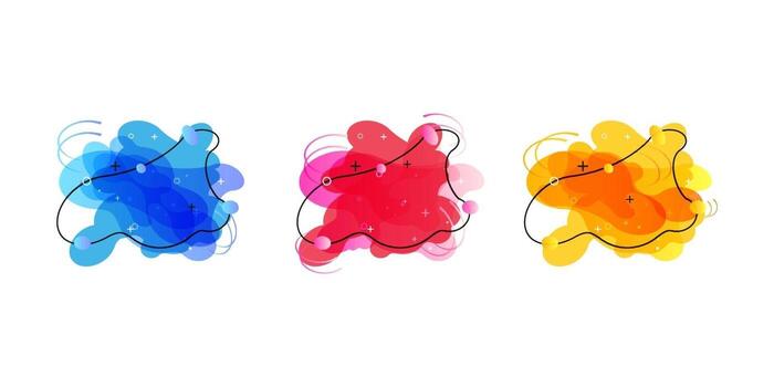 Banners geométricos degradados con formas líquidas que fluyen. Diseño fluido dinámico para logo, flyers o presentación. fondo abstracto del vector