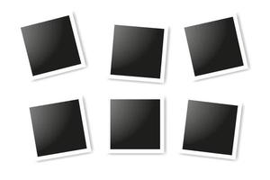 Set of realistic square frames, Vector Photo frame mockup design. Vector frames photo collage on white background.