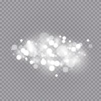 Glowing light effect with many glitter particles isolated. Vector starry cloud with dust. Magic christmas decoration