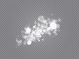 Glowing light effect with many glitter particles isolated. Vector starry cloud with dust. Magic christmas decoration