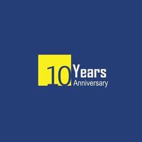 10 Years Anniversary Celebration Blue  Color Vector Template Design Illustration