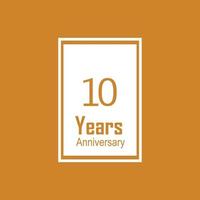 10 Years Anniversary Celebration Orange Color Vector Template Design Illustration