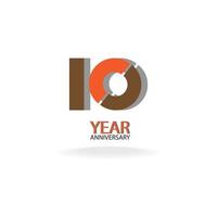 10 Years Anniversary Celebration  Color Vector Template Design Illustration