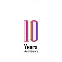 10 Years Anniversary Celebration Color Vector Template Design Illustration