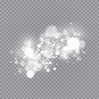 Glowing light effect with many glitter particles isolated. Vector starry cloud with dust. Magic christmas decoration