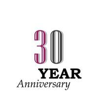 30 Years Anniversary Celebration Color Vector Template Design Illustration