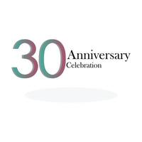 30 Years Anniversary Celebration Rainbow Color Vector Template Design Illustration